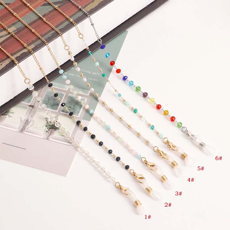 Mask Chain Holder - Yeni Moda Renkli Kristal Gözlük Zinciri